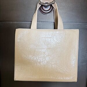 Adolfo Dominguez Beige Women’s Tote Bag - Minimal Structured Handbag